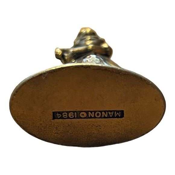 Vintage Manon Crystal Swarovski Clown Golfer Miniature Figurine Gold - Picture 6 of 9